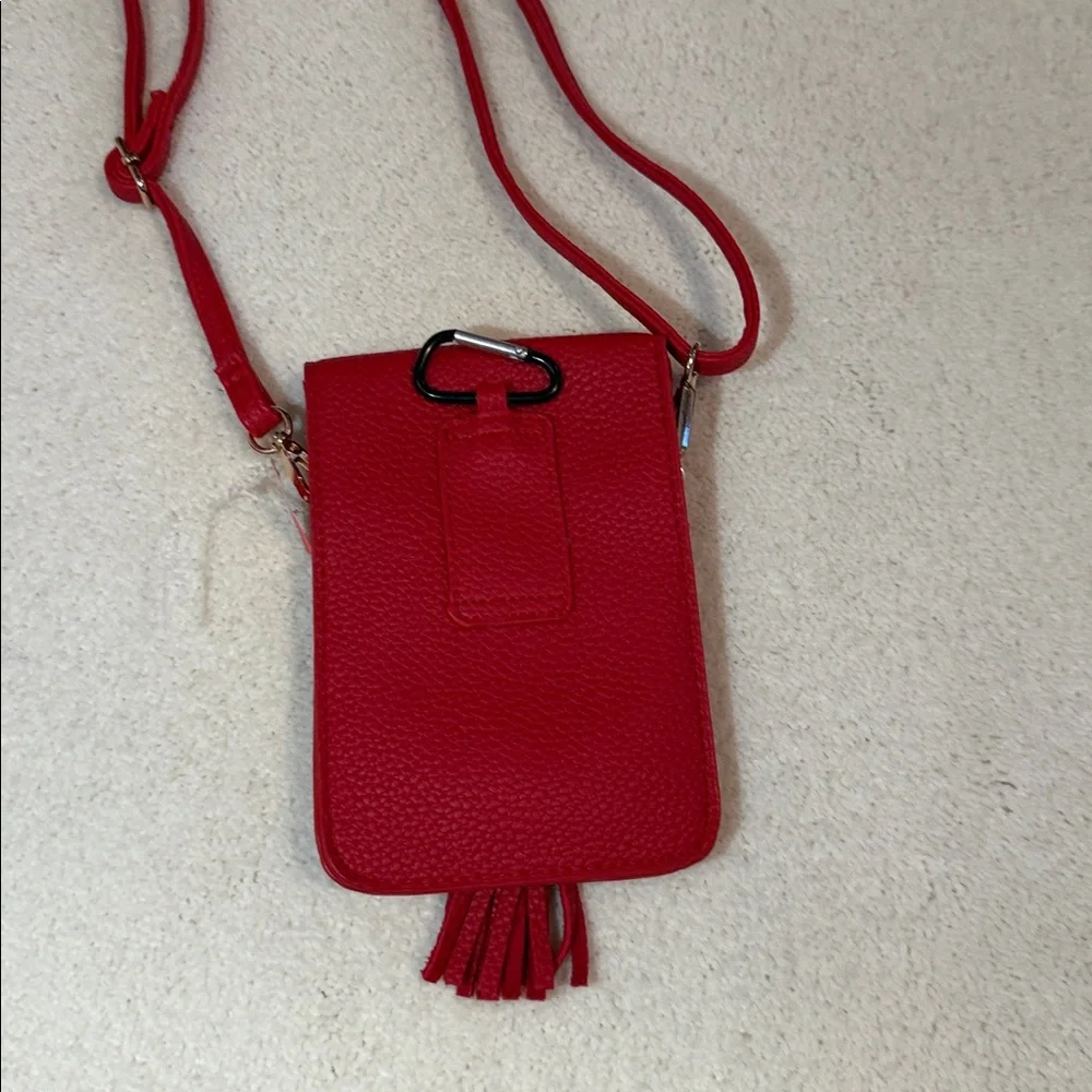 Vegan Leather Red Phone Wallet Bag
